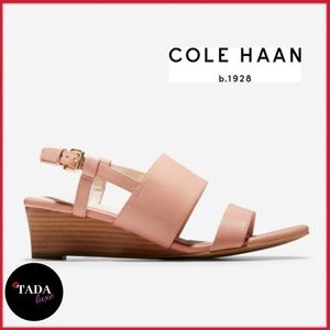 Cole Haan Wedge Sandal. Dusty Pink Leather